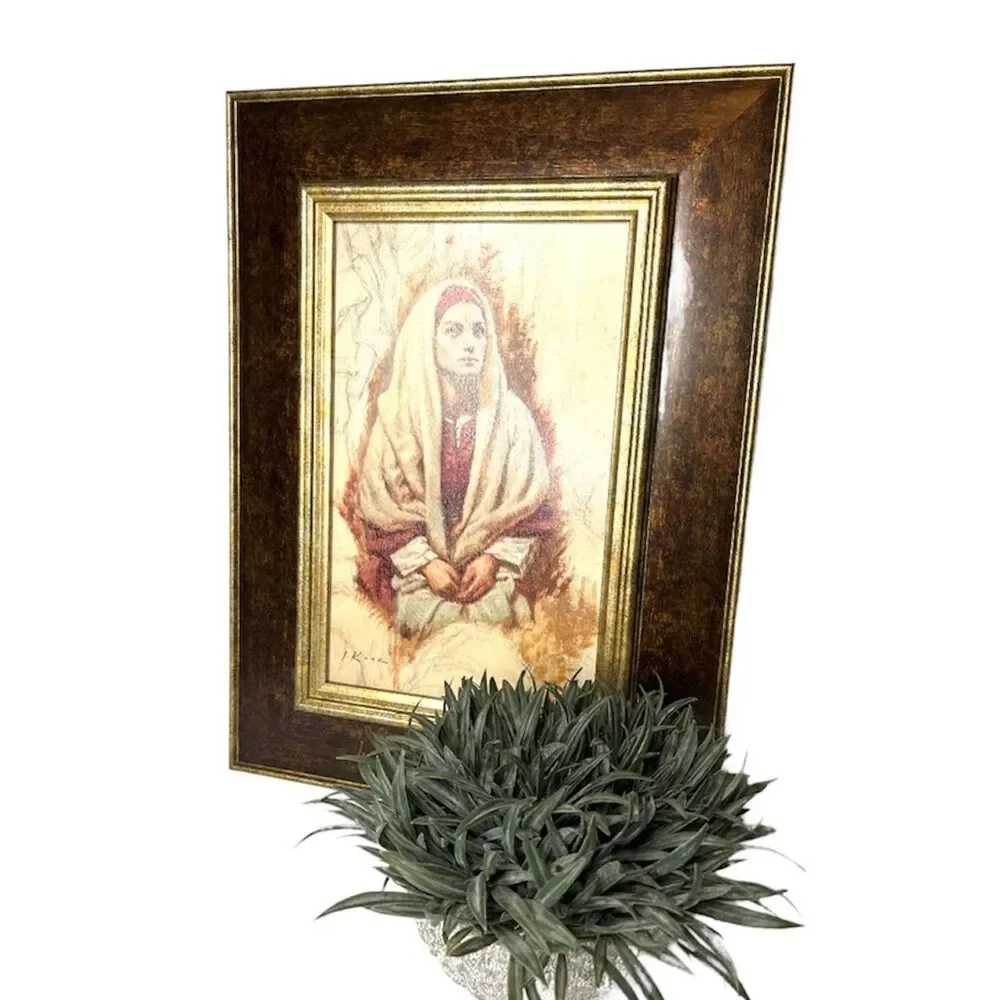 Hear the Word of the Lord 15x20 Framed Art J. Kunz The Sermon On The Mount Woman
